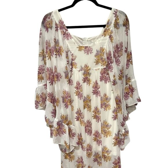 H&M Cream Flounced Floral Maxi Dress - Picture 8 of 9